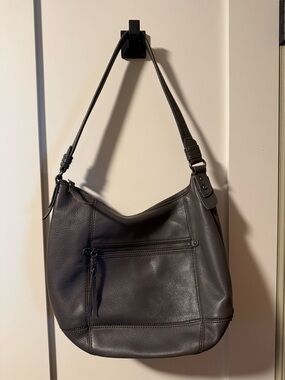 The Sak Gray Leather Shoulder Bag
